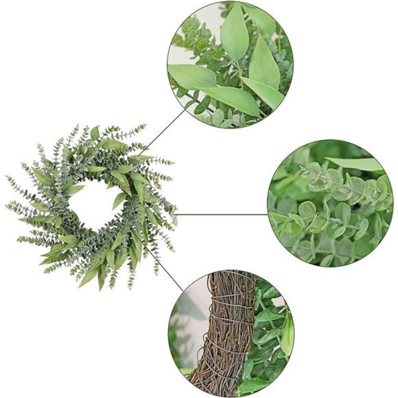 Wreath Front Door Decor Eucalyptus - 26" Farmhouse Large Wreath Spring Summer - Picture 4 of 6